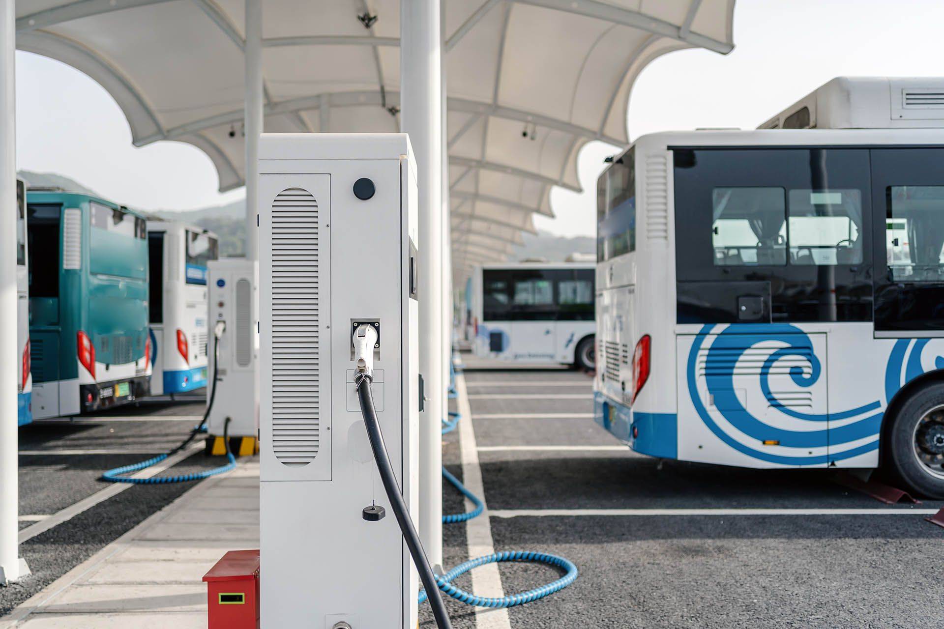 Electric bus charging station